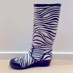 Michael Kors zebra tall rain boots 8.5